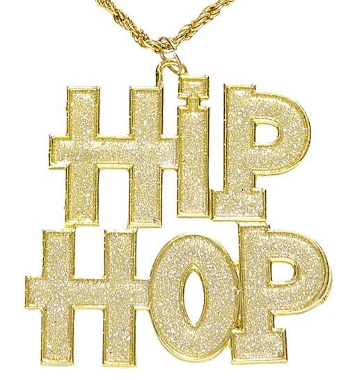 Gold Hip Hop Necklace | Hip Hop Jewelry | Fancy Dress Costume Accessories