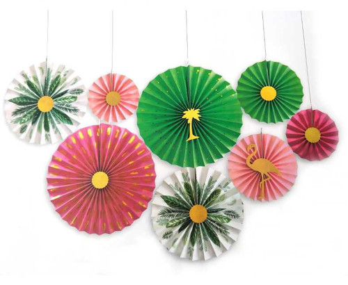 Tropical Flamingo Fan Decorations