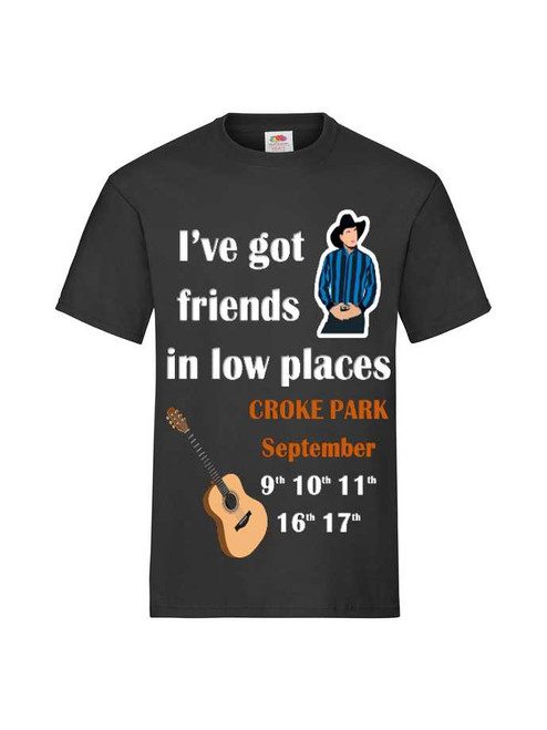 Personalised I've Got Friends In Low Places Black T-shirt
