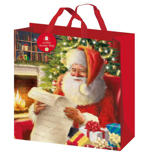Traditional Santa Woven Christmas Bag