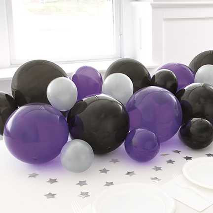 Purple & Black Balloon Centerpiece Kit