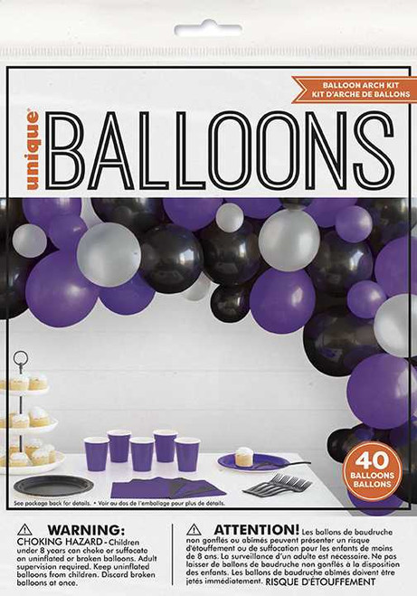 Black & Purple Balloon Arch Kit