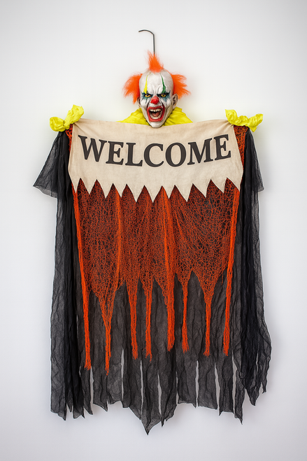 Light Up Hanging Clown Halloween Prop 4.5ft