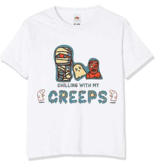 Kids Chilling With My Creeps Halloween T-Shirt