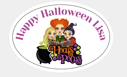 Personalised Hocus Pocus Oval Labels (8 Pack)