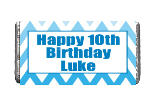 Personalised Zig Zag Blue Chocolate Bars (7 Pack)