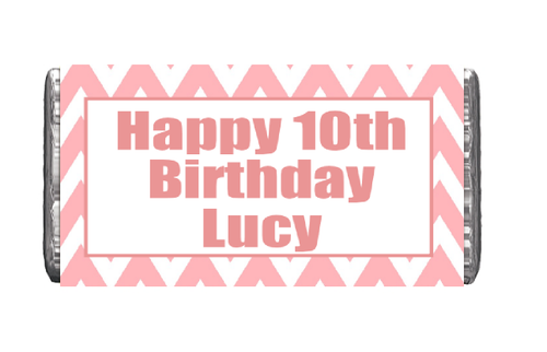 Personalised Zig Zag Pink Chocolate Bars (7 Pack)