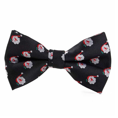 Santa Face Black Bowtie