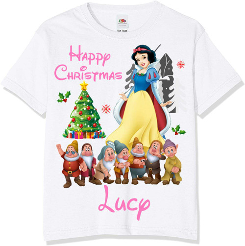 Personalised Kids Snow White Christmas T-shirt
