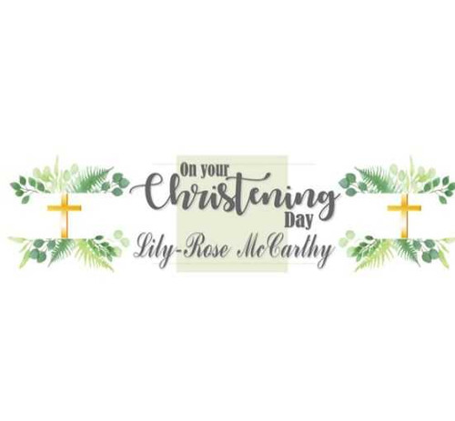 Personalised Gold Leaf Christening Banner