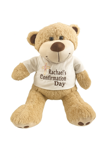Personalised Embroidery Large Confirmation Teddy With T-Shirt
