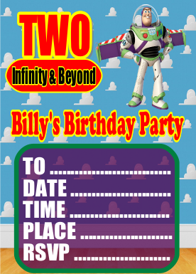 Personalised Toy Story Invites