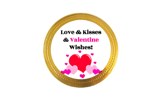Personalised Love & Kisses Chocolate Coins (15 Pack)