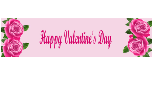 Personalised Pink Roses Valentine's Day Banner