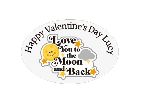 Personalised Moon & Back Bag Labels (8 Pack)