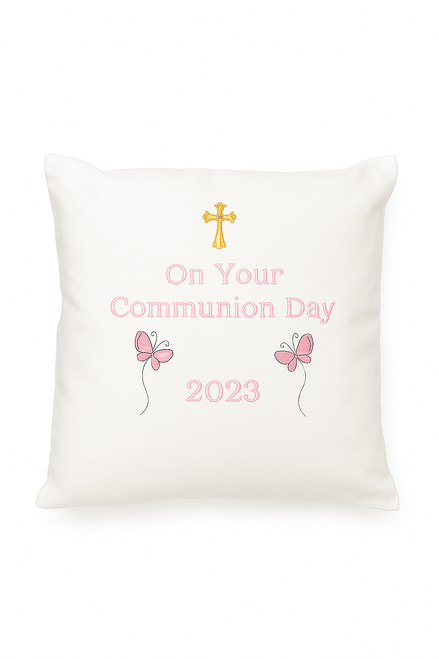 Personalised Embroidery Communion Cushion