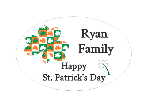 Personalised Shamrock Bag Labels (8 Pack)