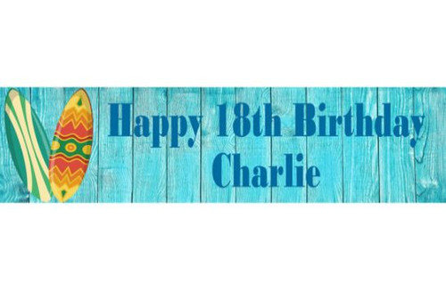 Personalised Surfing Birthday Banner