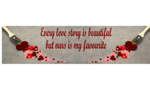 Personalised Grey Valentine's Day Banner