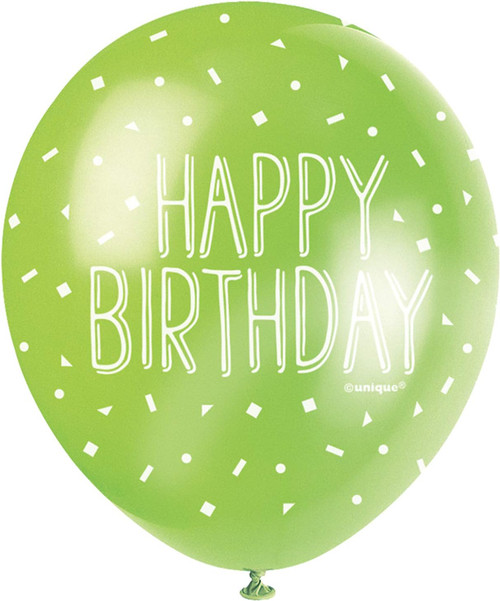 Assorted Happy Birthday Latex Balloons (30cm) - Pack of 5