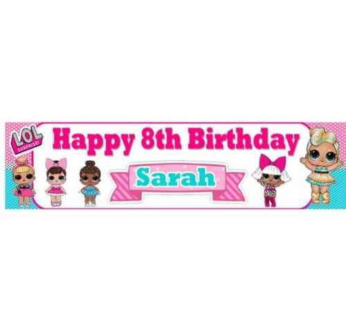 Personalised LOL Surprise Birthday Banner | lol Surprise Party Supplies