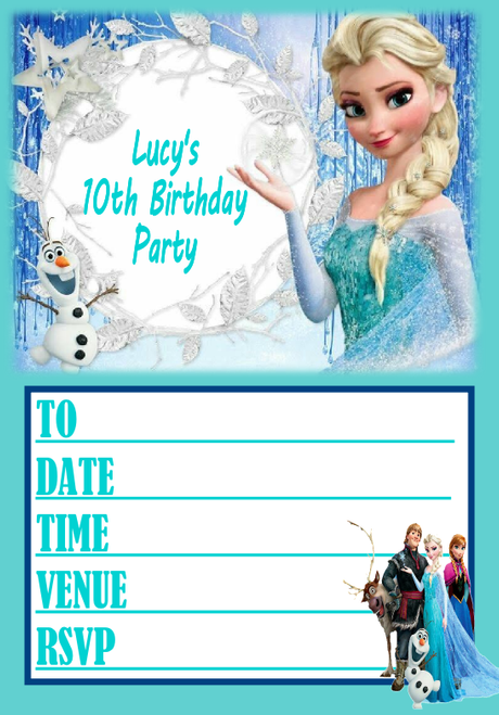 Personalised Frozen Party Invitations