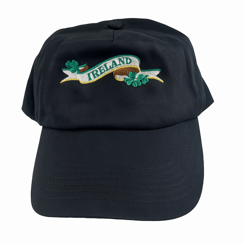 Black Embroidery Ireland Hat
