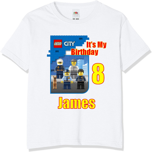 Personalised Lego City Kids T-Shirt