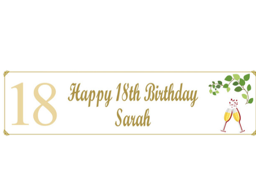 Personalised Gold 18th Birthday Banner
