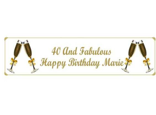 Personalised 40 and Fabulous Birthday Banner