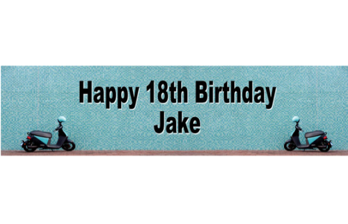Personalised Scooter Birthday Banner