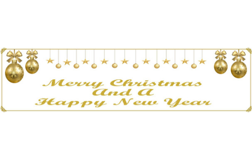 Personalised Gold Baubles Christmas Banner