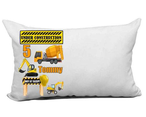 Personalised Construction Pillow Case