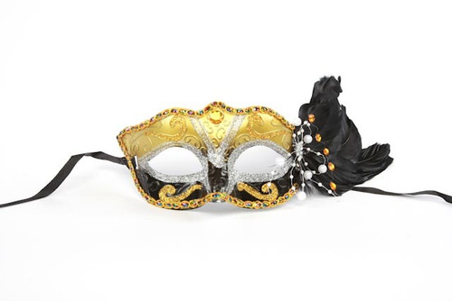 Black & Gold Feather Eyemask
