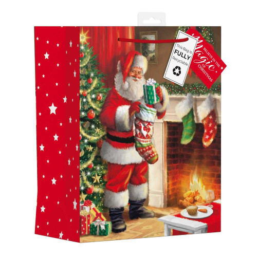 Traditional Indoor Santa Large Gift Bag