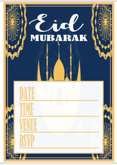 Personalised Eid Invitations (16 Pack)