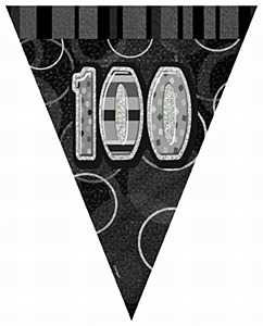 Black 100th Birthday Bunting