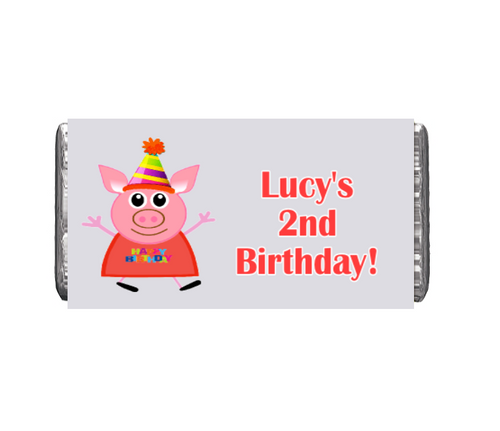 Personalised Cartoon Pig Chocolate Bar (7 Pack)