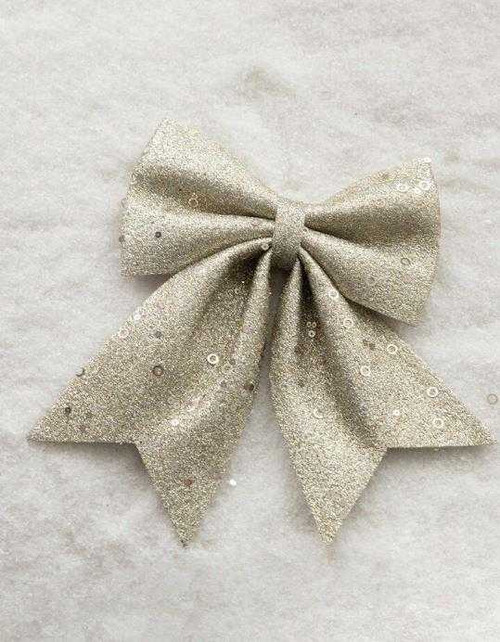 Gold Glitter Christmas Bows Pack