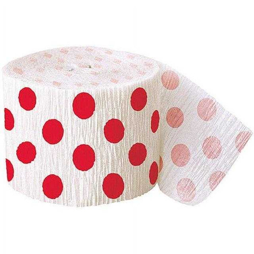 Red Polka Dot Party Streamers (9m)