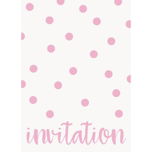 Pink Dots Invitations (8 Pack)