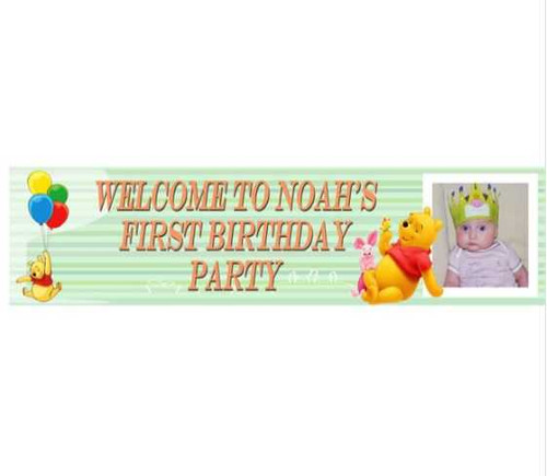 Personalised Honey Bear Banner with Photo | Winnie The Pooh Birthday Banner | Personalised Kids Birthday Banner
