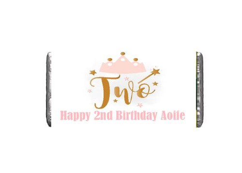 Personalised Pink Tiara 2nd Birthday Chocolate Bars (7 Pack)