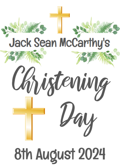 Personalised Christening Bottle Labels (4 Pack)