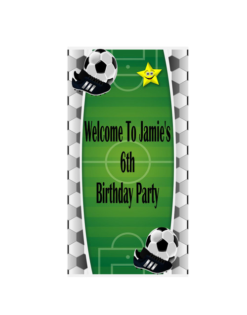 Personalised Vinyl Soccer Door Banner