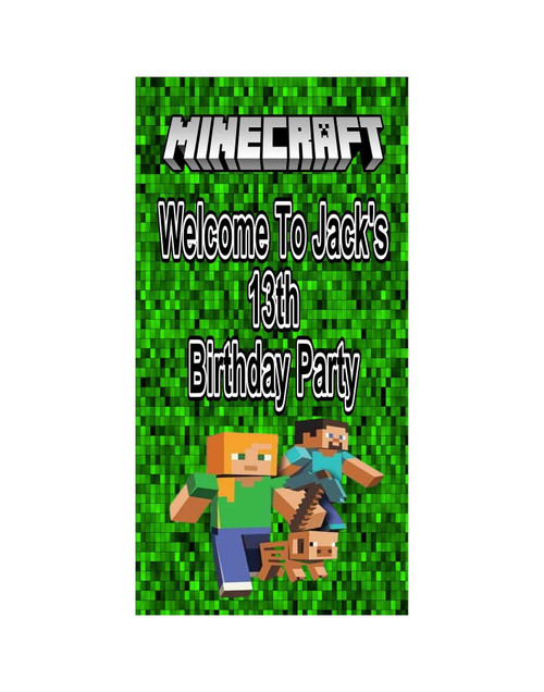 Personalised Vinyl Minecraft Door Banner
