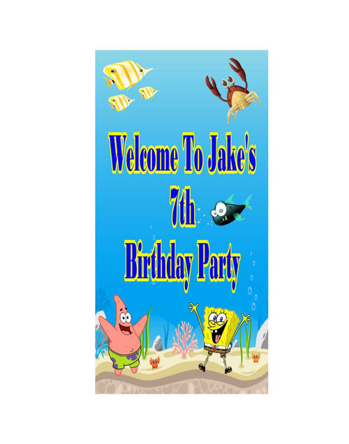 Personalised Vinyl SpongeBob Door Banner