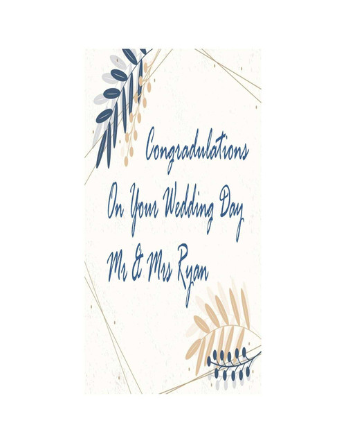 Personalised Vinyl Navy Wedding Door Banner