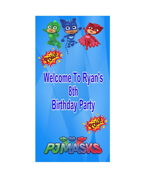 Personalised Vinyl Pj Masks Door Banner