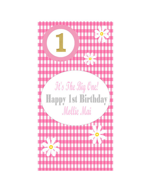 Personalised Vinyl Pink & Gold Door Banner